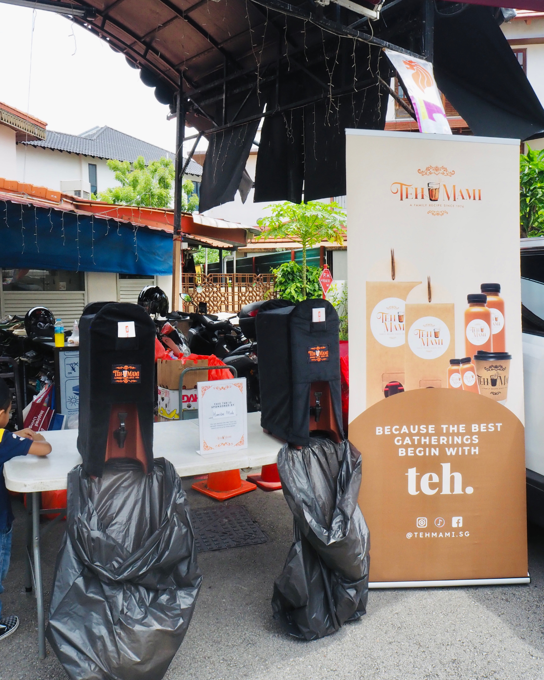 teh tarik mosque event banner in singapore